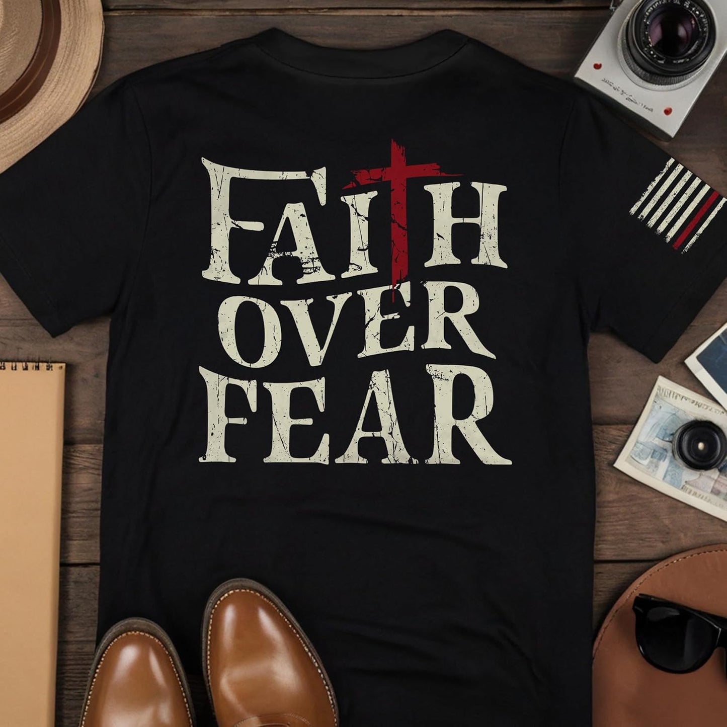 Faith Over Fear Shirt Men, Religious Shirts, Jesus Shirt, Christian Shirts for Men, Graphic Tees for Women