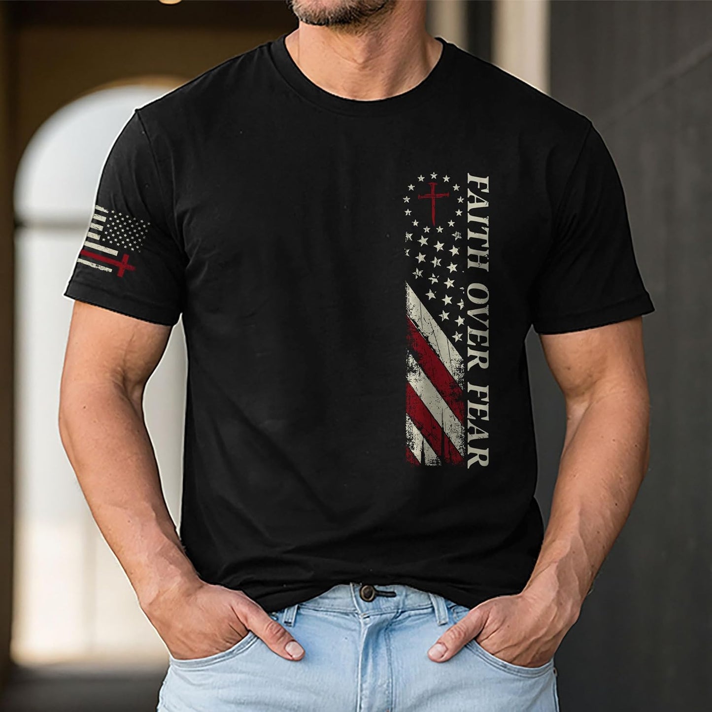 Faith Over Fear Shirt Men, Religious Shirts, Jesus Shirt, Christian Shirts for Men, Graphic Tees for Women