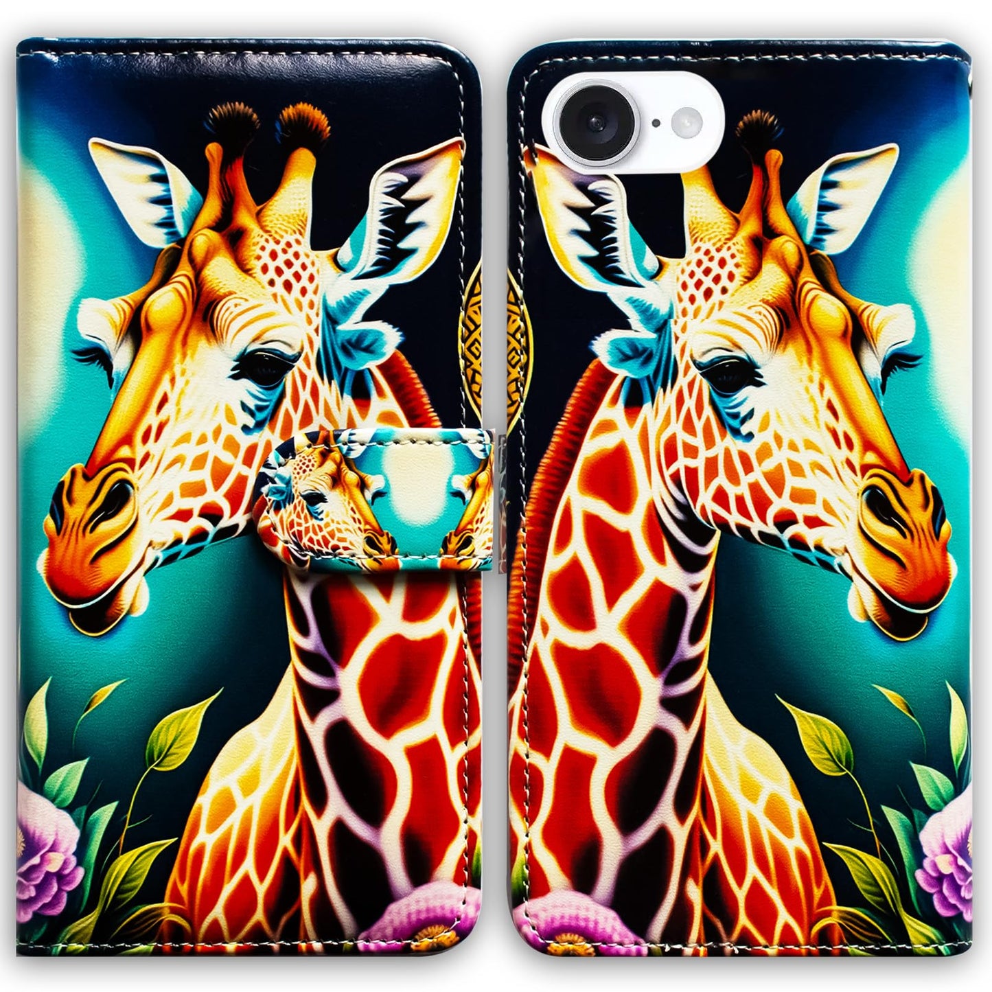 Case for iPhone 16e,Sunflower Bee Flip Phone Case Wallet Cover with Card Slot Holder Kickstand Case for iPhone 16e