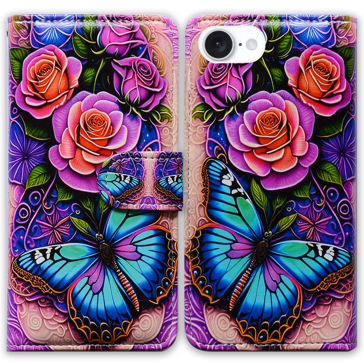 Case for iPhone 16e,Sunflower Bee Flip Phone Case Wallet Cover with Card Slot Holder Kickstand Case for iPhone 16e