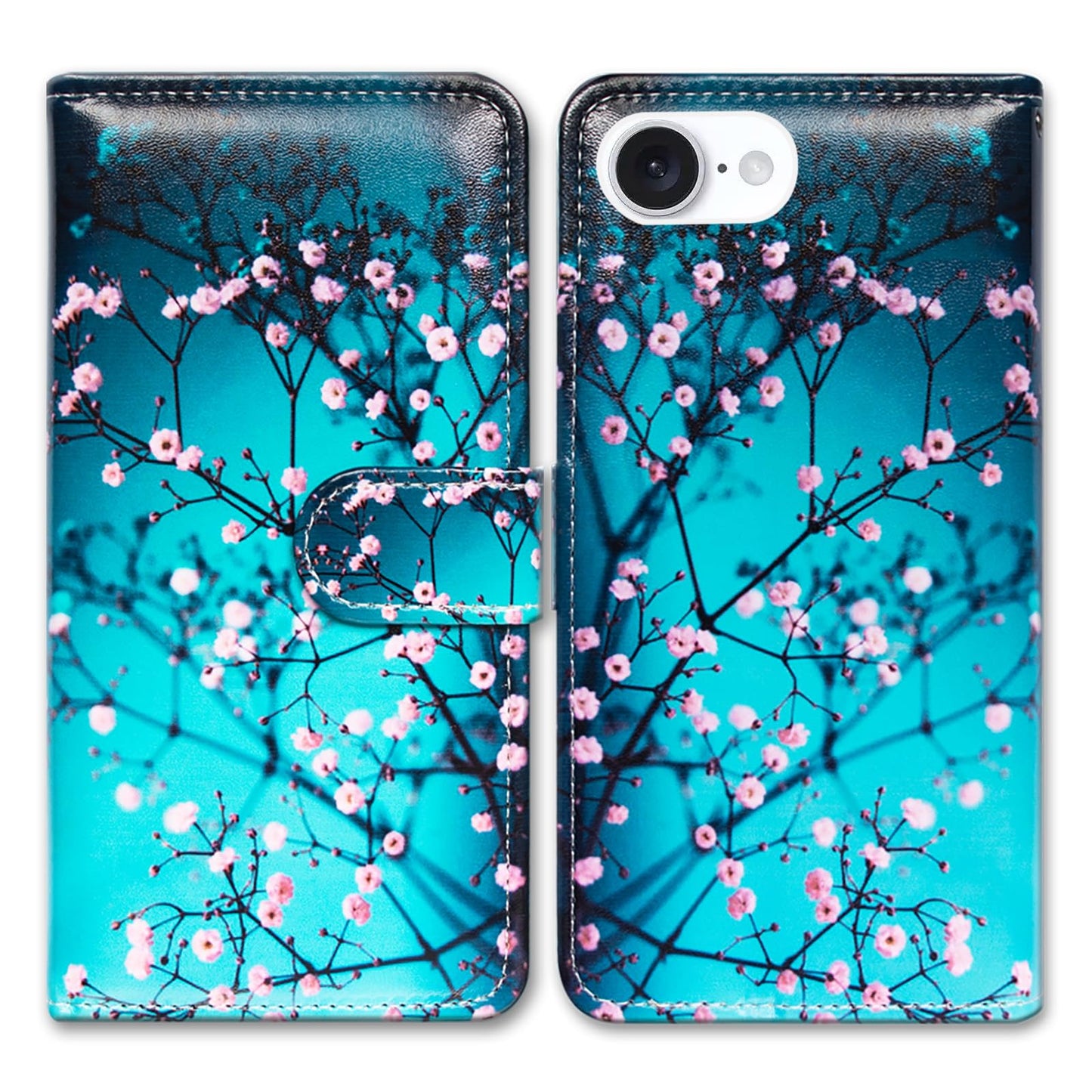 Case for iPhone 16e,Sunflower Bee Flip Phone Case Wallet Cover with Card Slot Holder Kickstand Case for iPhone 16e