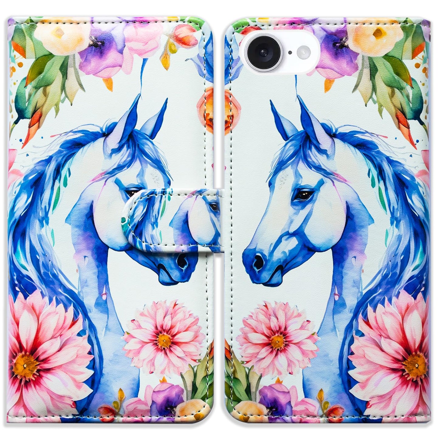 Case for iPhone 16e,Sunflower Bee Flip Phone Case Wallet Cover with Card Slot Holder Kickstand Case for iPhone 16e