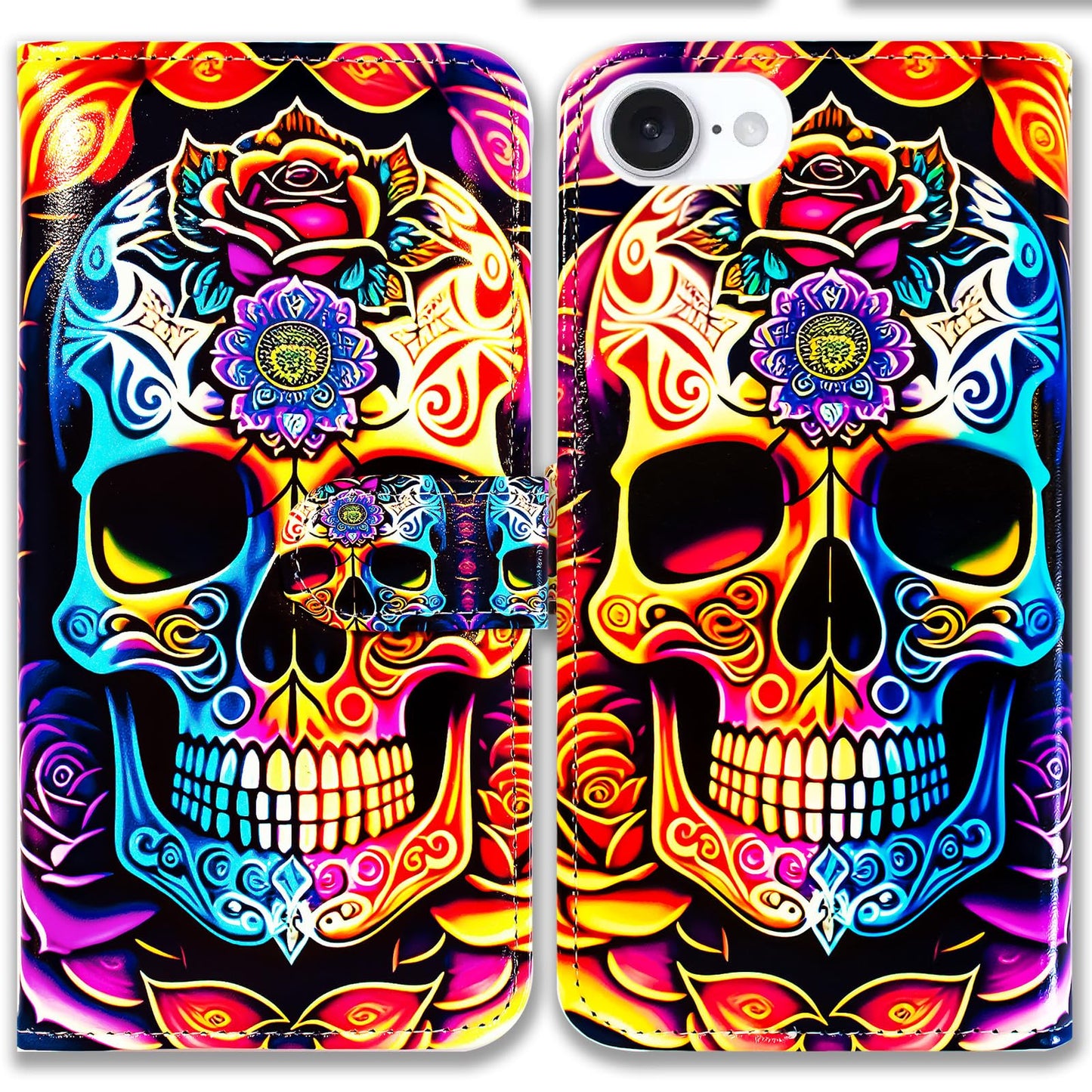 Case for iPhone 16e,Sunflower Bee Flip Phone Case Wallet Cover with Card Slot Holder Kickstand Case for iPhone 16e