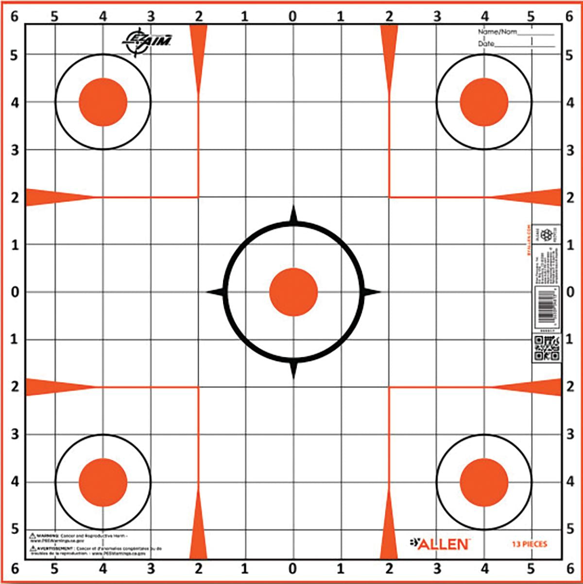 Allen Paper Targets Allen EZ AIM Paper Targets Sight-In Grid 12x12 -12/ct