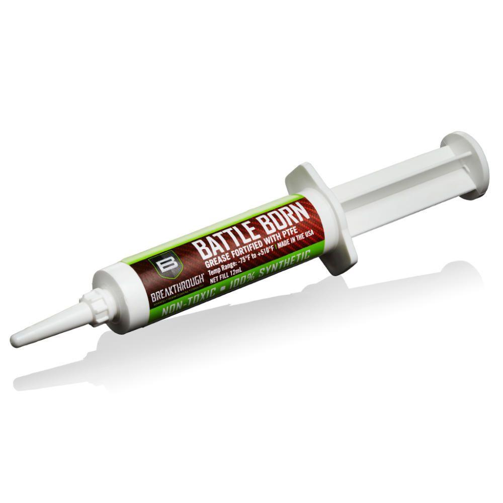 Allen Gun Oils & Gun Cleaning Solvents Allen Breakthrough Clean Technologies Battle Born Grease with PTFE 12cc Syringe Clear