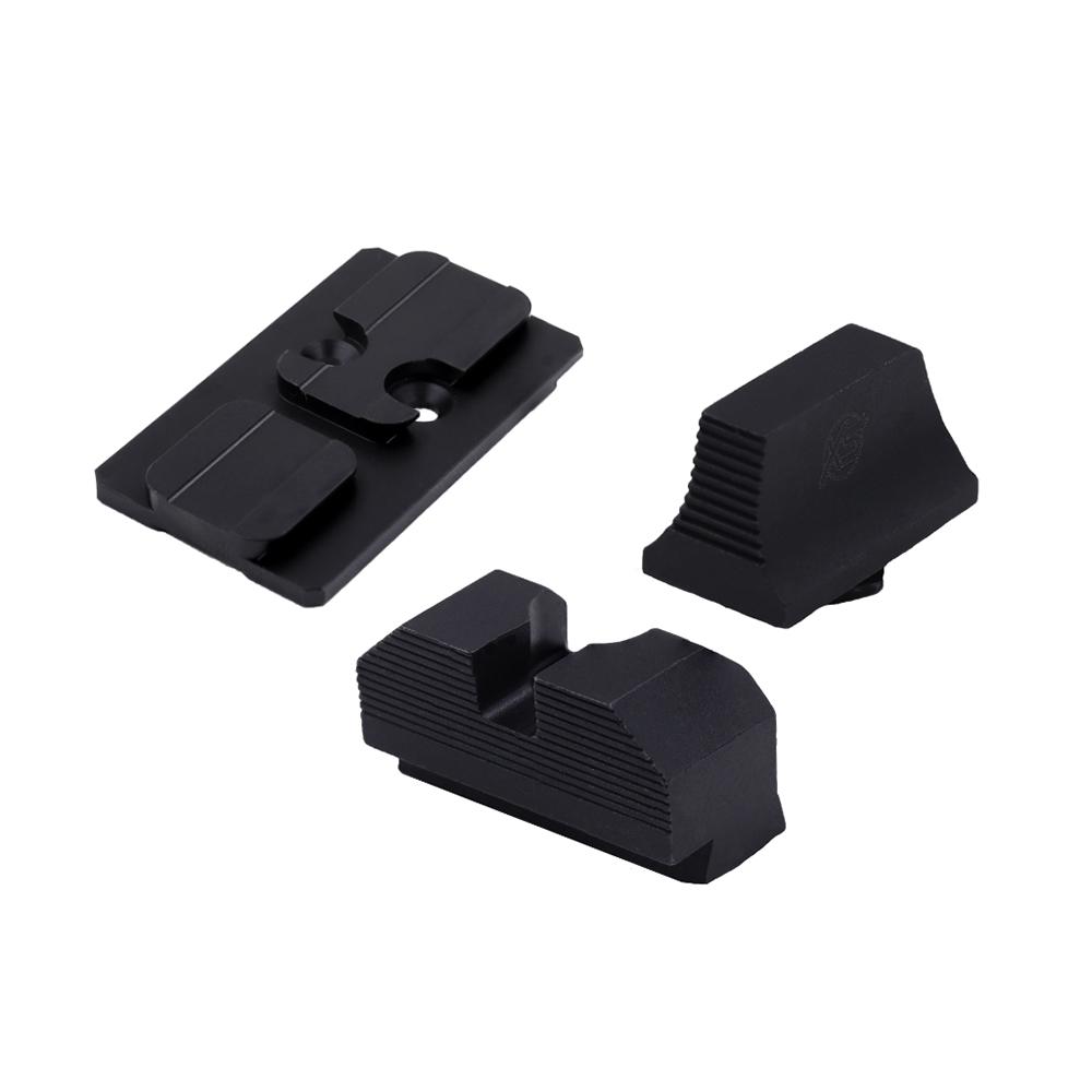 Xs Sight Systems Handgun Sights Xs Sight Systems XS Sights Glock MOS Optic Mount Bundle for Glock ACRO Non Tritium Black