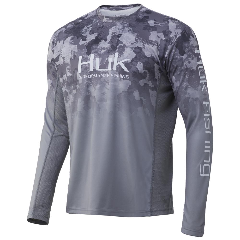 HUK Long Sleeve Shirts HUK Huk Icon X KC Refraction Camo Fade Storm S