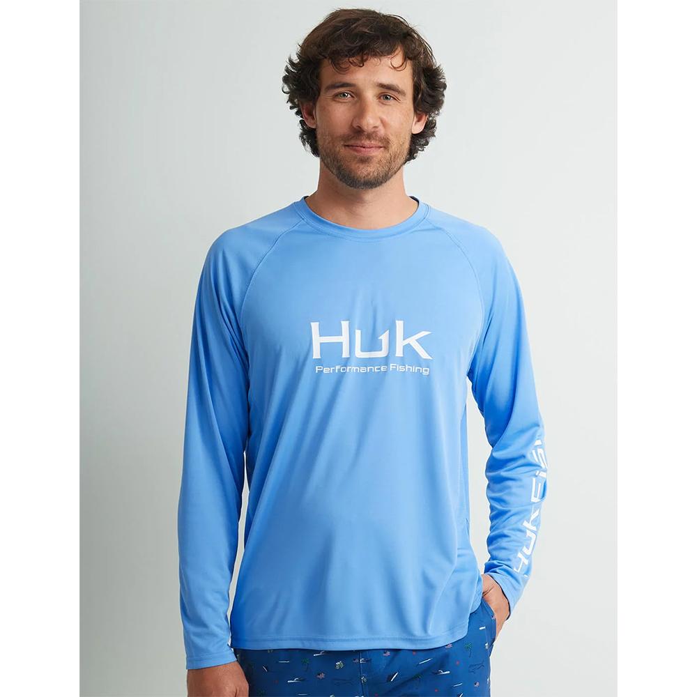 HUK Long Sleeve Shirts HUK Huk Vented Pursuit Long Sleeve Shirt Marolina Blue L