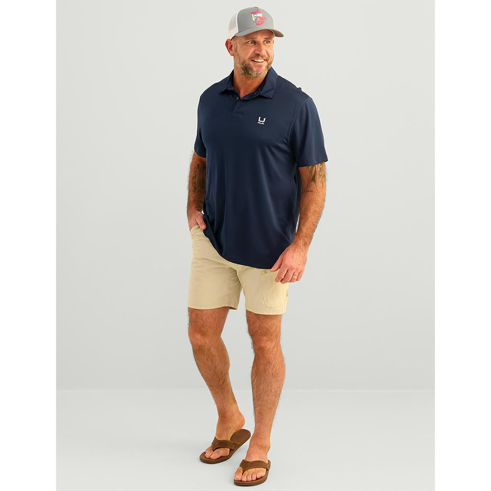 HUK Short Sleeve Shirts HUK Huk Icon Polo Short Sleeve Shirt Naval Academy 3XL