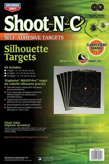 Birchwood Casey Paper Targets Birchwood Casey Birchwood Casey Shoot-N-C 12" x 18" SiLeft Handouette Target (5-Pack)