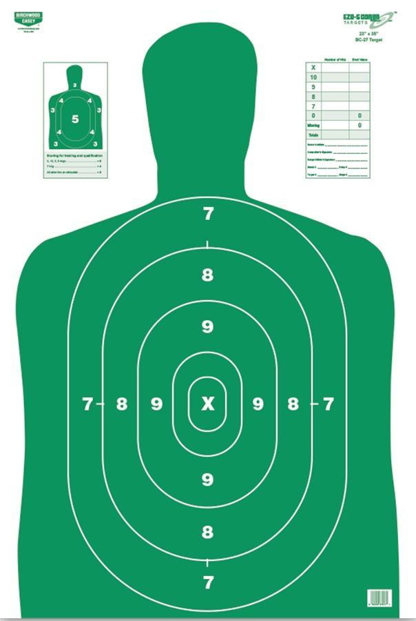 Birchwood Casey Paper Targets Birchwood Casey Birchwood Casey Eze-Scorer Targets BC27 Green Target 23"x35" 5/Pack