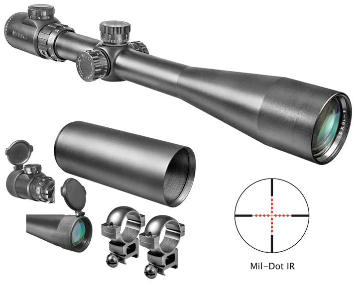 Barska Centerfire Scopes Barska Barska IR SWAT Rifle Scope - 6-24x44mm 30mm Illum Mil-Dot Reticle Matte
