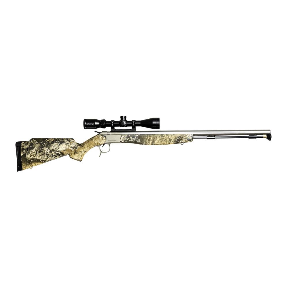 CVA Inline CVA Optima V2 Stainless Steel Muzzleloader Rifle 50 Cal Single Shot 26" Barrel Realtree Excape with Konus Pro 3-9x40 BDC Reticle