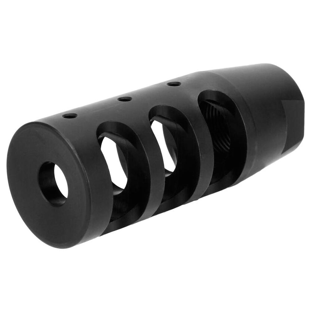 Tacfire Muzzle Devices Tacfire Tacfire Nitrided Compact Compensator 5.56mm 1/2x28 Thread Black