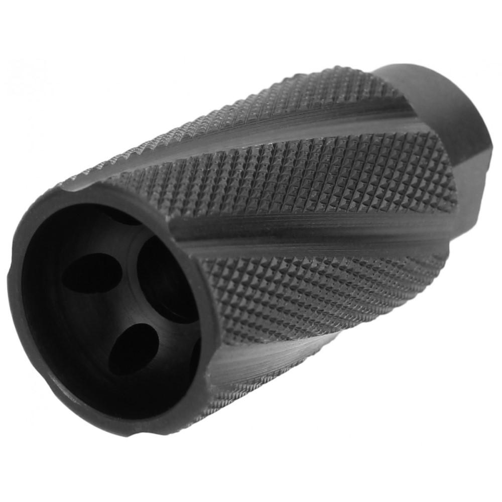 Tacfire Muzzle Devices Tacfire Tacfire Knurled Linear Compensator Sound & Concussion Forwarder 223/5.56 1/2x28 Black
