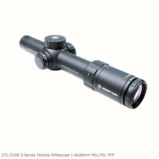 Crimson Trace Optics|Centerfire Scopes Crimson Trace 5-Series Tactical Riflescope 1-8x28mm MIL/MIL FFP With SR1-MIL Illum Reticle