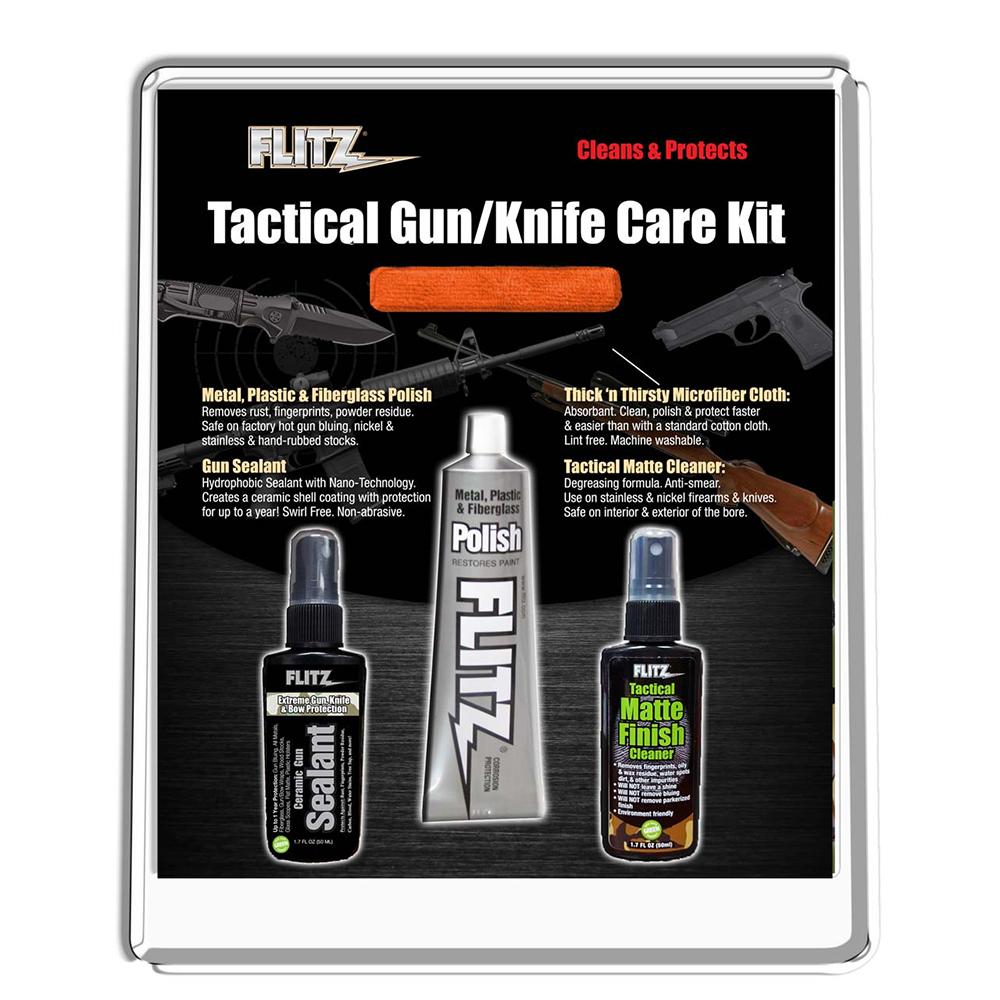 Flitz Gun Oils & Gun Cleaning Solvents Flitz Flitz Tactical Gun & Knife Care Kit Clamshell
