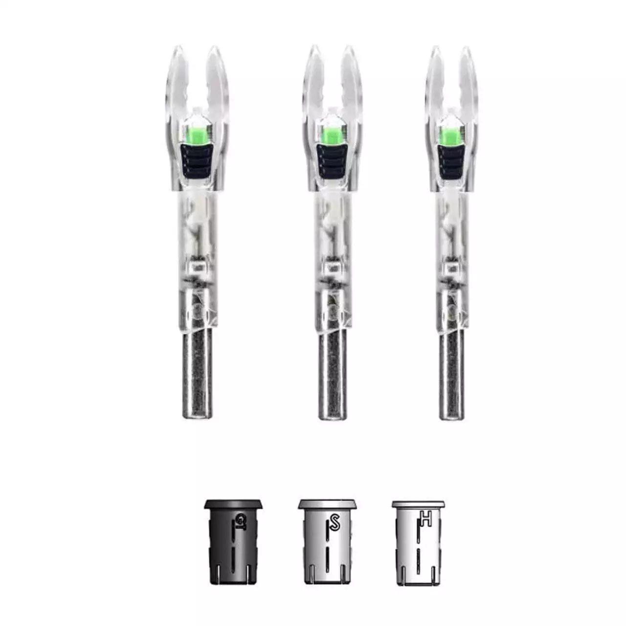 Feradyne Outdoors Broadheads Field & Specialty Points Feradyne Outdoors Nockturnal Shift Universal Green Lighted Nocks 3/pk