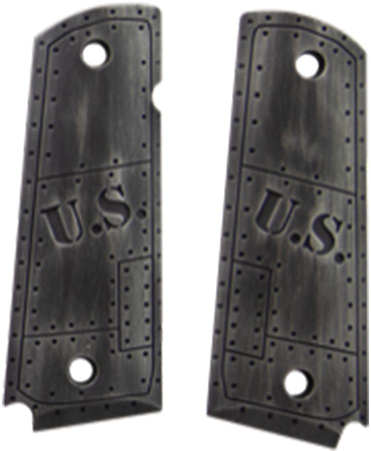 Hogue Knives & Edged Tools Hogue Hogue Govt. Model Aluminum - 1911 U.S. Green Distressed Grip