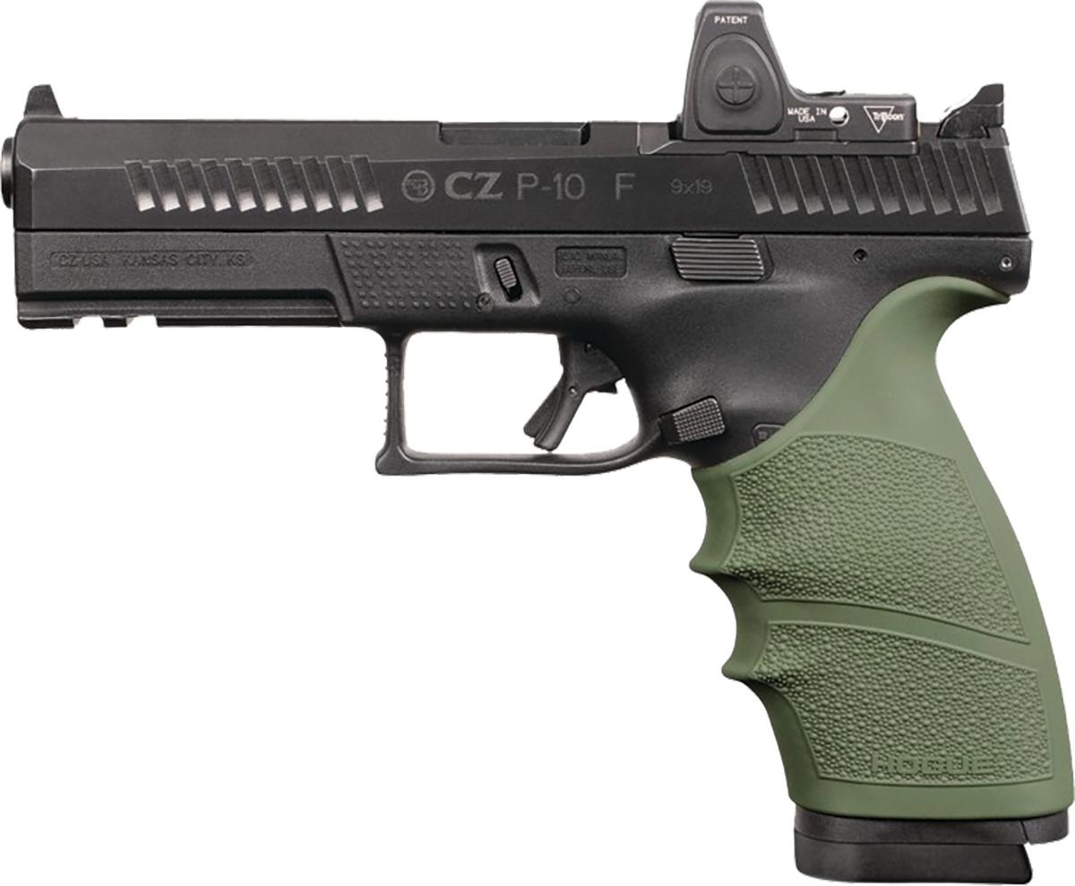 Hogue Grips Hogue Hogue HandAll Beavertail Grip Sleeve CZ P-10 Full Size 9mm - OD Green