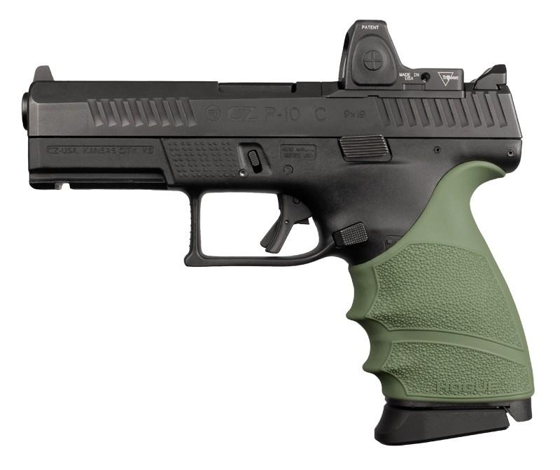 Hogue Grips Hogue Hogue HandAll Beavertail Grip Sleeve CZ P-10 Compact 9mm - OD Green