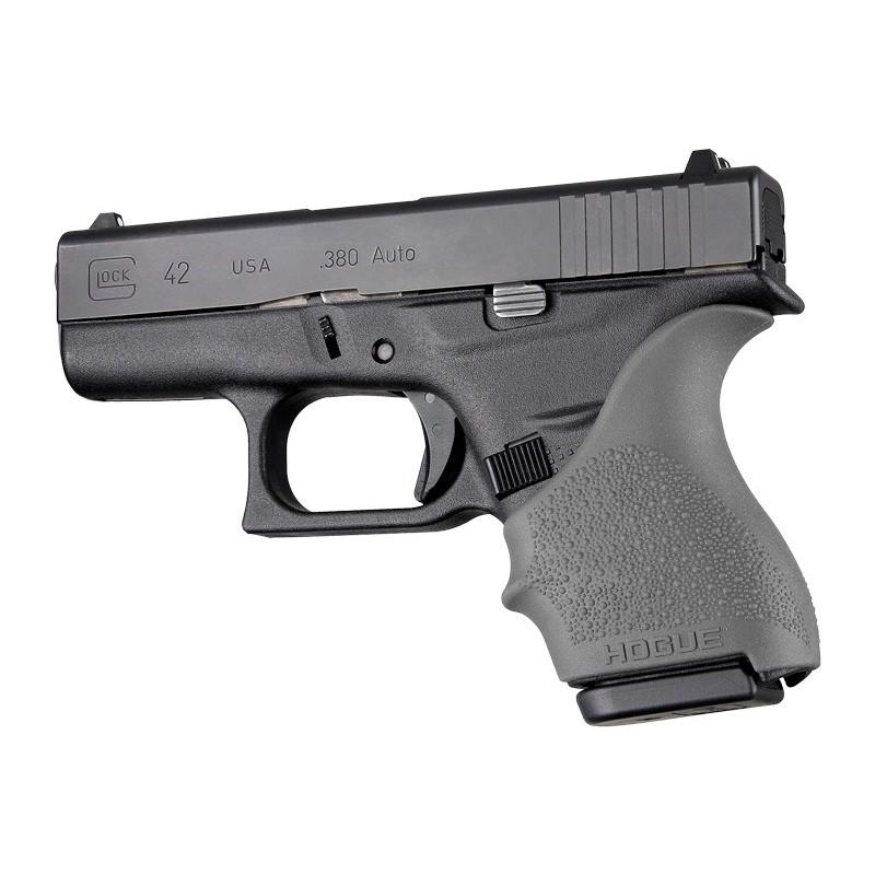 Hogue Grips Hogue Hogue HandAll Beavertail Handgun Grip Sleeve for Glock 42 43 Slate Grey