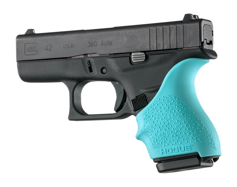 Hogue Grips Hogue Hogue HandAll Beavertail Grip Sleeve for Glock 42 43-Aqua