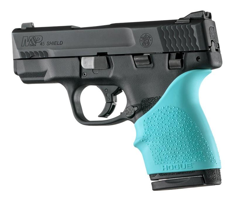 Hogue Grips Hogue Hogue HandAll Beavertail Grip Sleeve fits S&W M&P Shield 45 Kahr P9/P40/CW9/CW40-Aqua