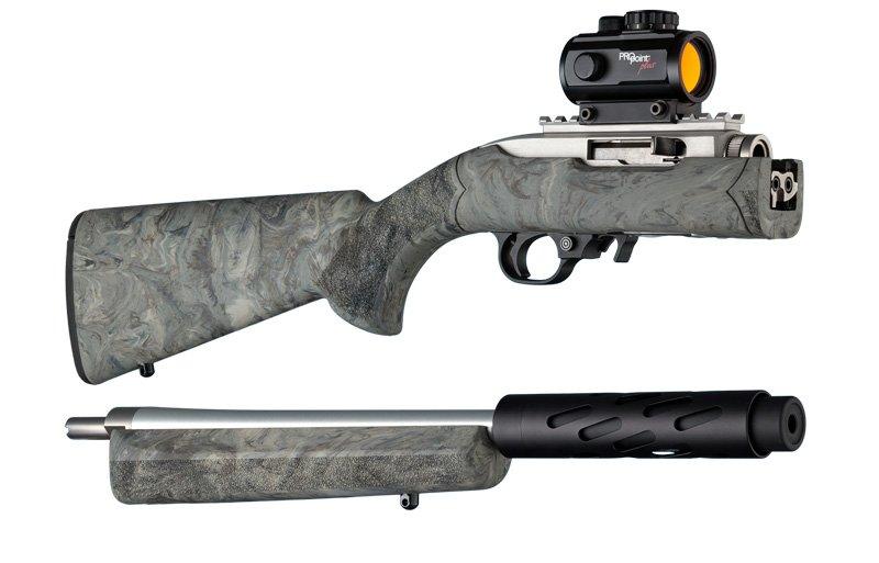 Hogue Chassis & Stocks Hogue Hogue Ruger 10-22 Takedown Rub. OM Stock With Standard Barrel Chan. Ghillie Green