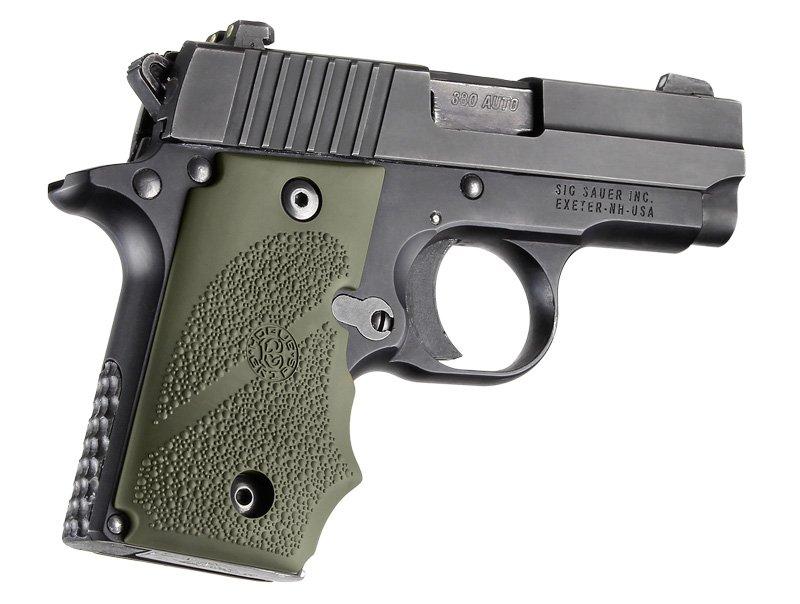 Hogue Grips Hogue Hogue SIG Sauer P238 Rubber Grip with Finger Grooves OD Green