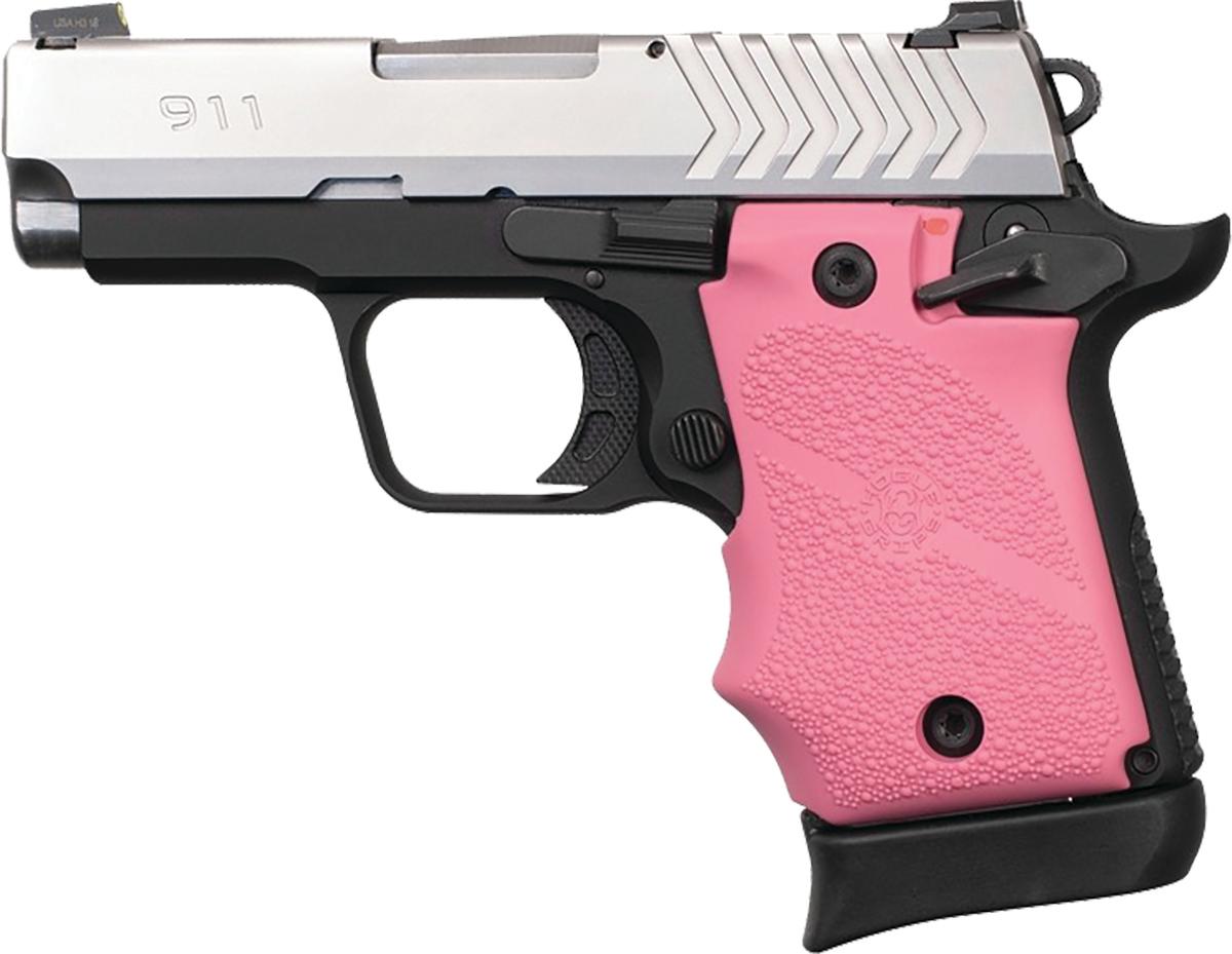 Hogue Grips Hogue Hogue Ambi Safety Rubber Grip for Springfield Armory 911 9mm- Pink