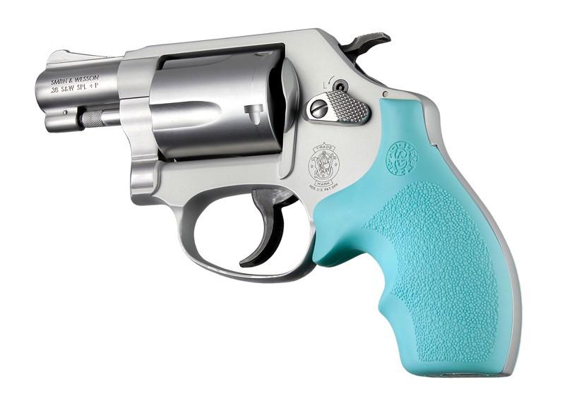 Hogue Grips Hogue Hogue Rubber Bantam Style Grip for S&W J Frame Round Butt - Aqua
