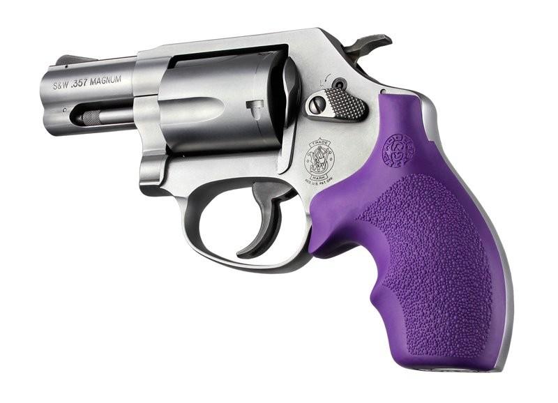 Hogue Grips Hogue Hogue Bantam Style Grip for S&W J Frames- Rubber Round Butt Purple