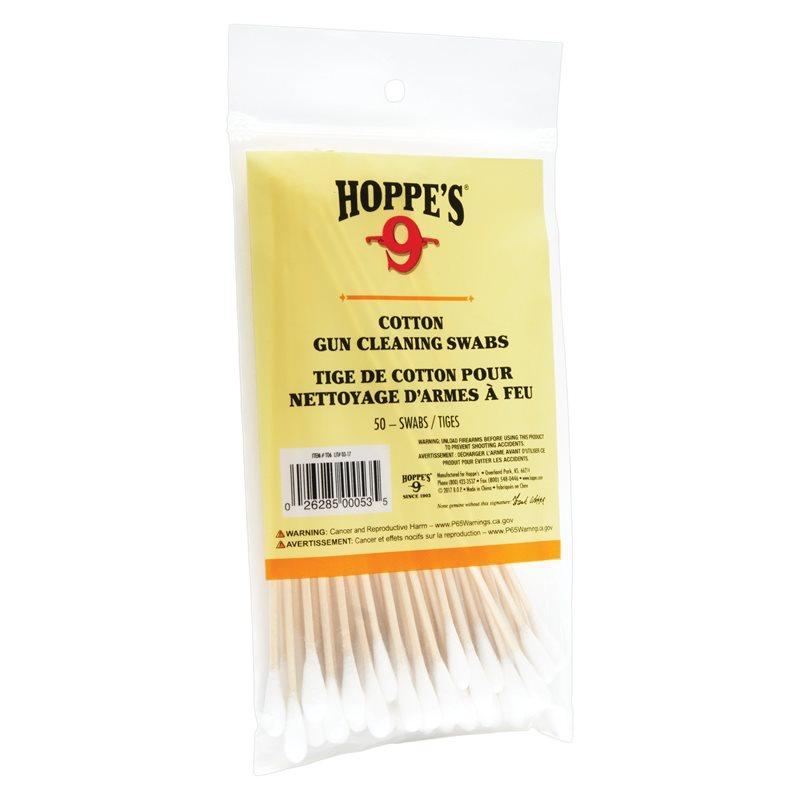 Hoppe's Cleaning Brushes Mops and Swabs Hoppe's COTTON CLEANING SWAB 50 CT WOOD GRAIN 5.9 POLY BAG