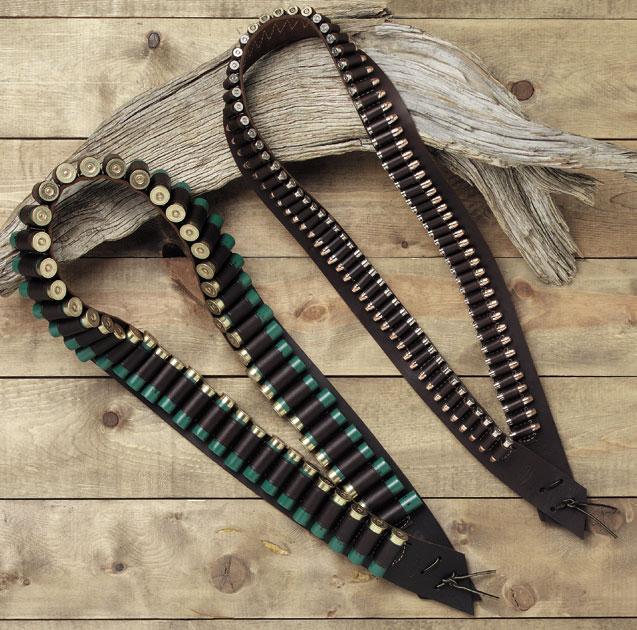 Hunter Company Inc Cartridge Holders Hunter Company Inc Hunter Leather .45 Caliber Bandelero Belt 85 Loop Antique Brown