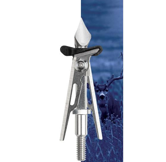 Bear Archery Broadheads Field & Specialty Points|Hunting Bear Archery SIK 2-Blade Expandable SK2CB Crossbow Broadhead 2-inch Offset Entry - Silver/Black