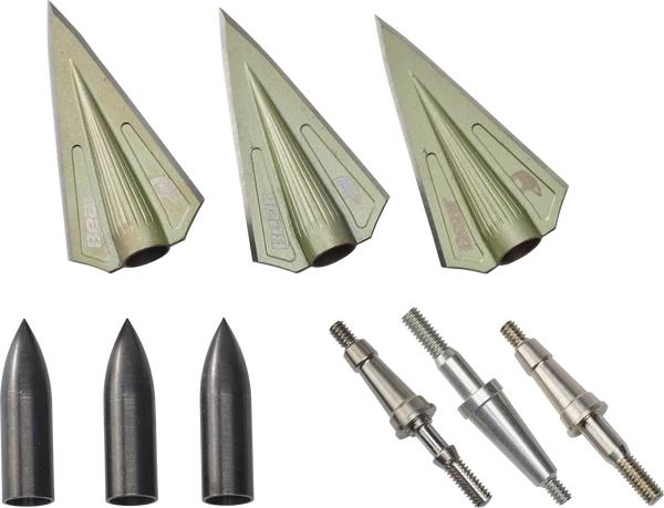 Bear Archery Broadheads Field & Specialty Points|Hunting Bear Archery Bear Archery RazoRight Handead VWS Double Bevel Broadhead Kit - Green