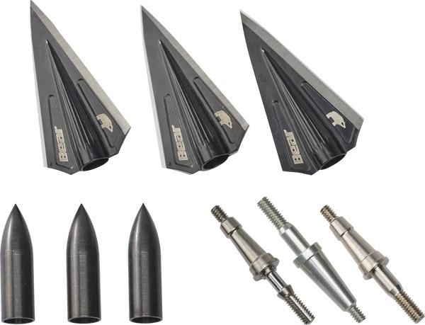 Bear Archery Broadheads Field & Specialty Points|Hunting Bear Archery Bear Archery RazoRight Handead VWS Single Bevel Broadhead Kit - Black