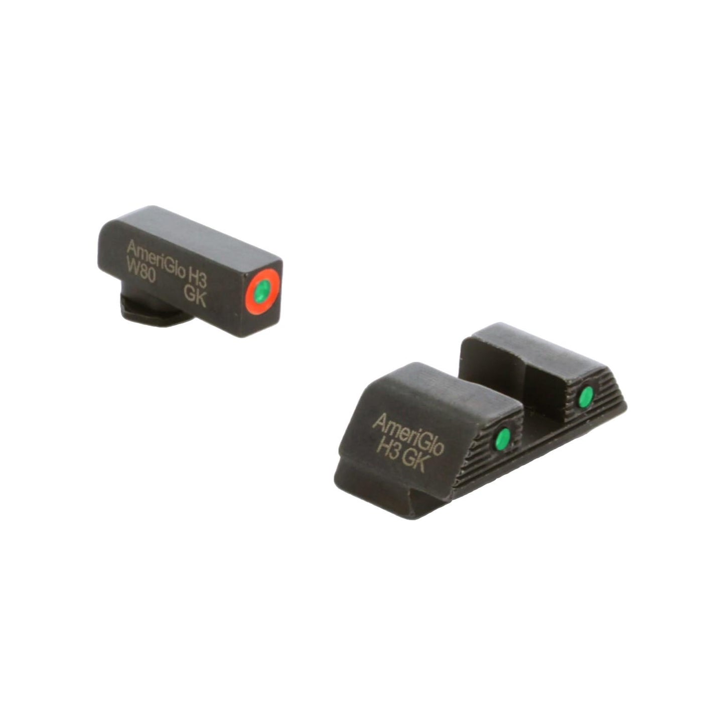 Ameriglo Night Sights Ameriglo Ameriglo Trooper Tritium Sight Set Green with Orange Front Green with Black Rear for Glock 42 43 43x 48