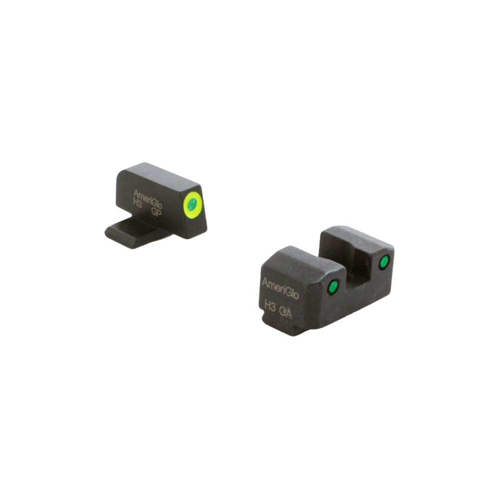 Ameriglo Night Sights Ameriglo Ameriglo Trooper Tritium Handgun Sight Set for Springfield XD Green Rear Green with Lumigreen Front