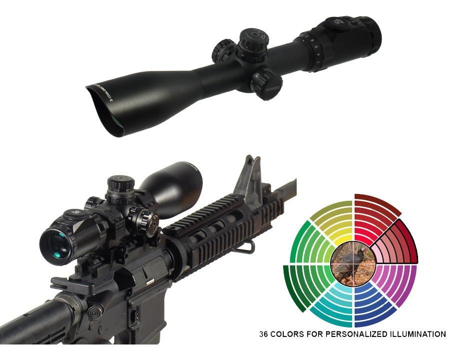 Leapers Centerfire Scopes Leapers Leapers UTG AccuShot SWAT IE Rifle Scope - 3-12x44mm AO 36-Color Mil-Dot Reticle 34-8.4' FOV 3.3-2.8" ER Matte