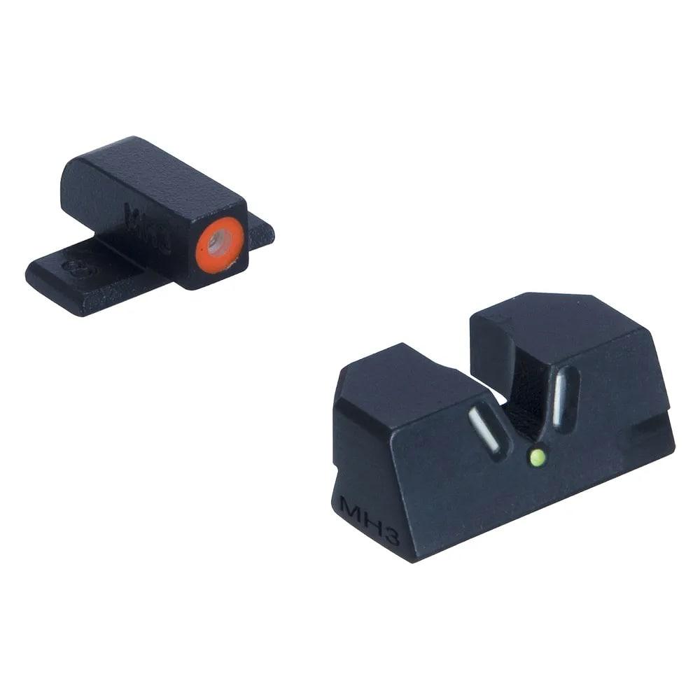 Meprolight Sights Night Sights Meprolight Sights Meprolight Hyper Bright V-Sight Fixed Pistol Set for Sig P226 Green with Orange Front
