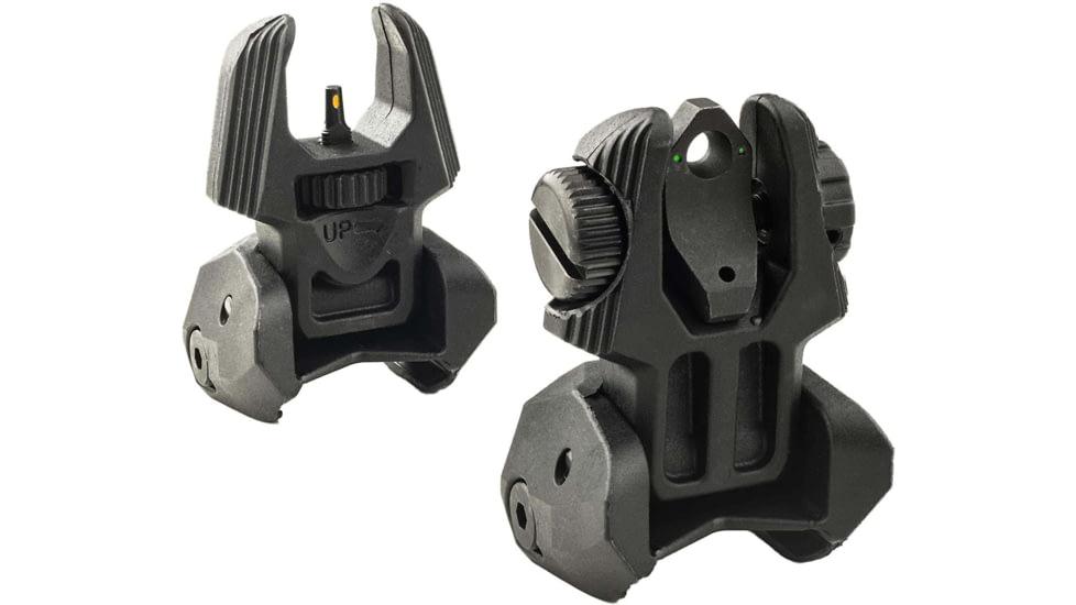 Meprolight Sights Rifle Sights Meprolight Sights Meprolight Mepro FRBS - Self Illuminated Flip Polymer Black Back-up Rifle Sights 2 Dot Rear/Green Hyper Bright Front