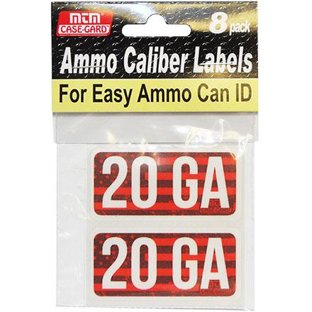 MTM Ammo Boxes MTM Ammo Caliber Labels 20 GA Red 8/ct