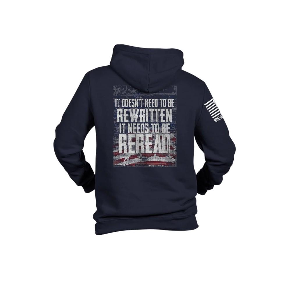 Nine Line Apparel Hoodies & Sweatshirts Nine Line Apparel Nine Line Reread Not Rewritten Hoodie Navy S