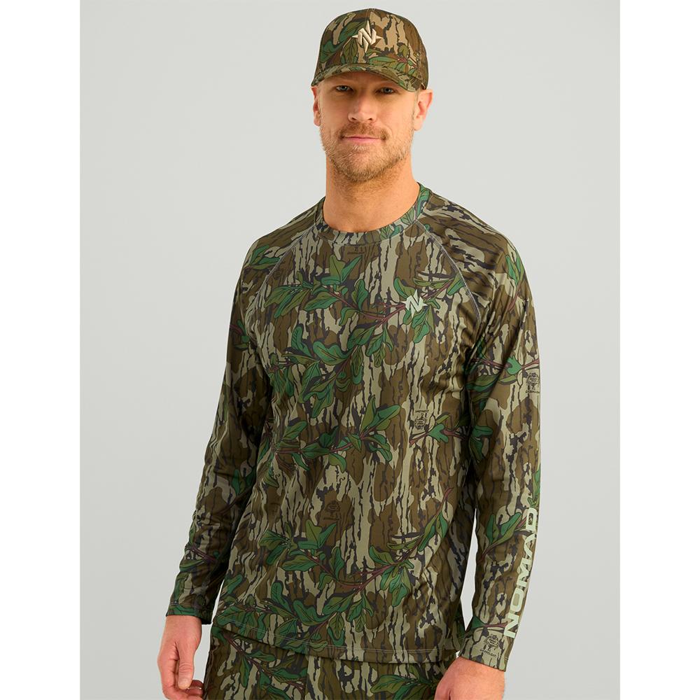 Nomad Long Sleeve Shirts Nomad Nomad Mirage Long Sleeve Camo Crew Shirt Mossy Oak Greenleaf L