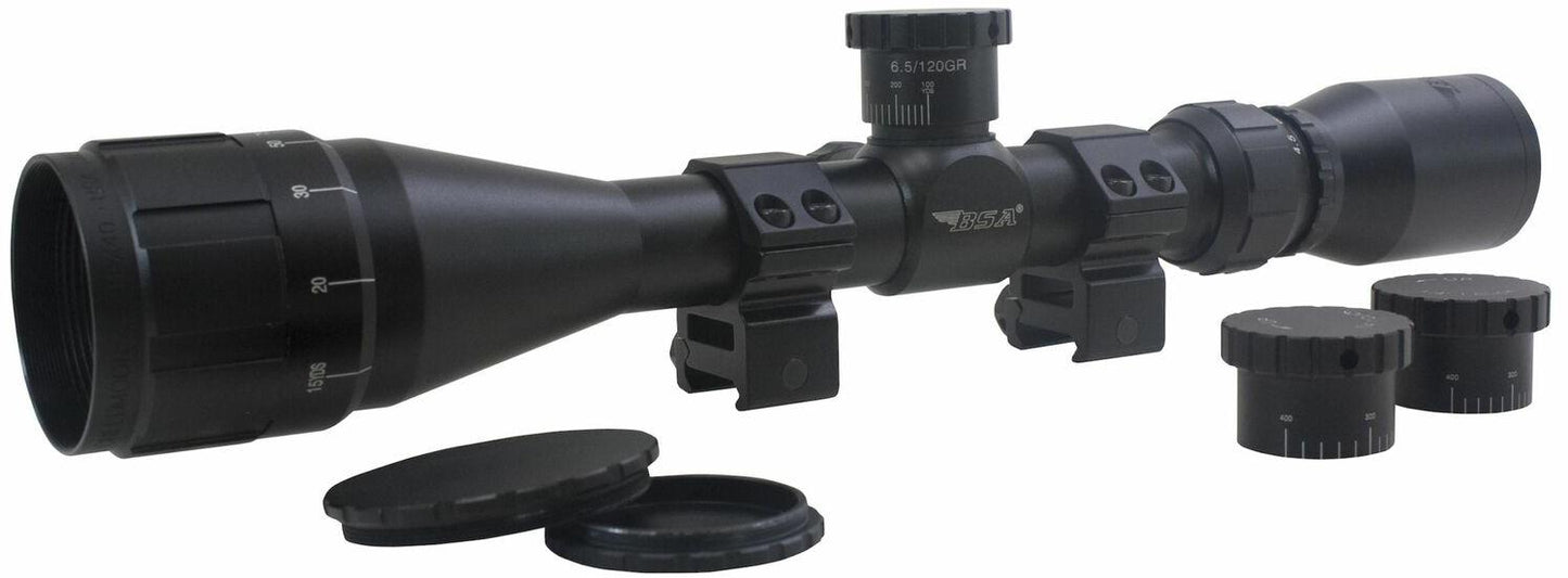 BSA Centerfire Scopes BSA BSA Sweet 6.5 Creedmoor 4.5-18x 40mm AO Rifle Scope with Weaver Rings - Clam Pack