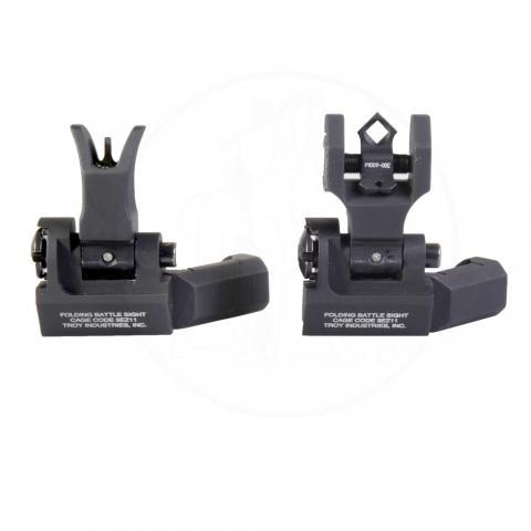 Troy Industries Rifle Sights Troy Industries Troy 45-Degree Offset Sight Set - SSIG-45S-MDBT-00 - M4 Front & Dioptic Rear - Black
