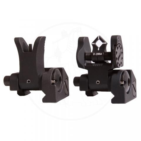 Troy Industries Rifle Sights Troy Industries Troy Industries Micro Sight Set - M4 Front & Dioptic Rear -Black