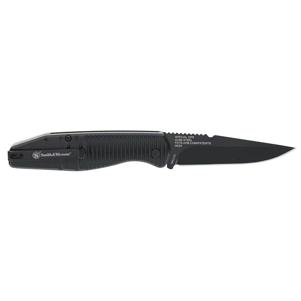 Battenfeld Knives Knives Battenfeld Knives Smith & Wesson Special Ops Auto Full Size Folding Knife 3-2/5" Drop Point Blade Black